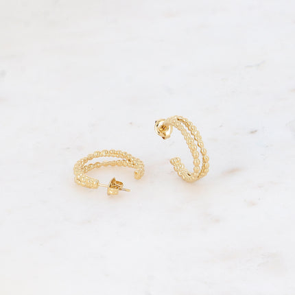 Armela Creole Earrings - 2 rings with bubble effect
