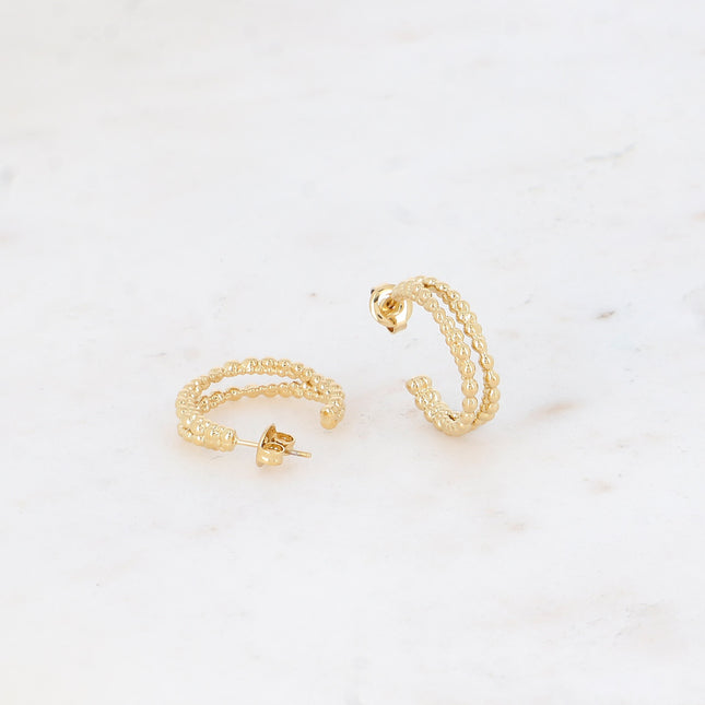 Armela Creole Earrings - 2 rings with bubble effect