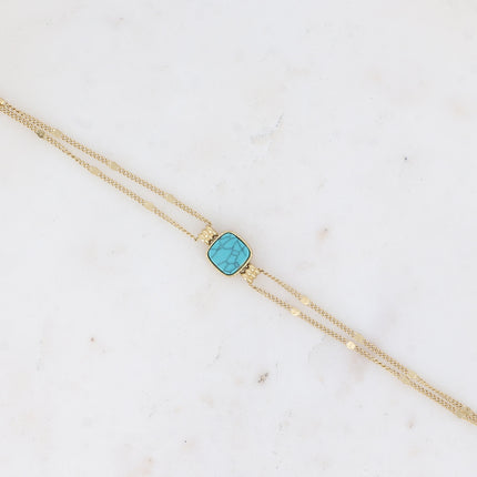 Bracelet Chloefina - pierre naturelle carrée