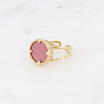 Bague Oria avec pierre naturelle ronde