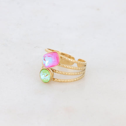 Bague Lolita - 4 rangs striés avec cristaux Swarovski®
