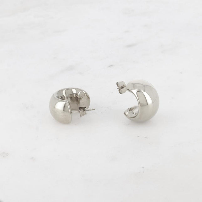 Hoop earrings - domed 21 mm