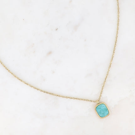 Long collier - pierre naturelle rectangulaire