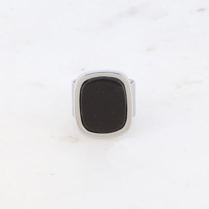 Bague - pierre naturelle rectangulaire