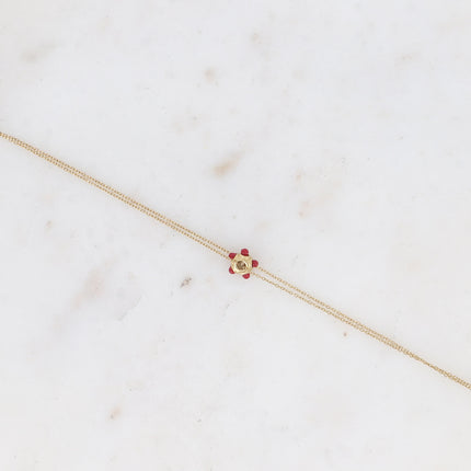 Bracelet - mini disc pendant and natural stones