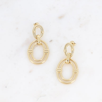 Ayna drop earrings - double openwork ring