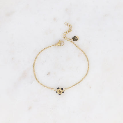 Bracelet - mini disc pendant and natural stones