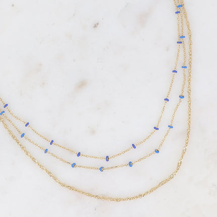 Collier 3 rangs Frédérique - perles émaillées