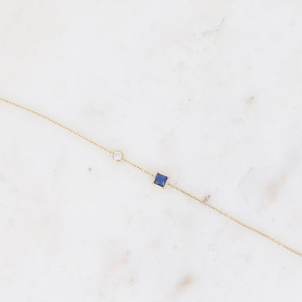 Bracelet - cristal carré et oxyde de zirconium