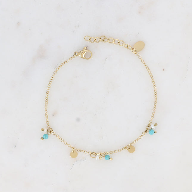Bracelet Maryse - perles d'eau douce et pierres naturelles