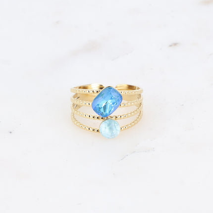 Bague Lolita - 4 rangs striés avec cristaux Swarovski®