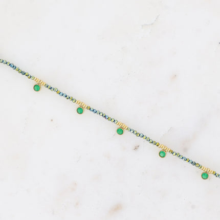 Bracelet Victoire - pâtes de verre et cristaux ronds
