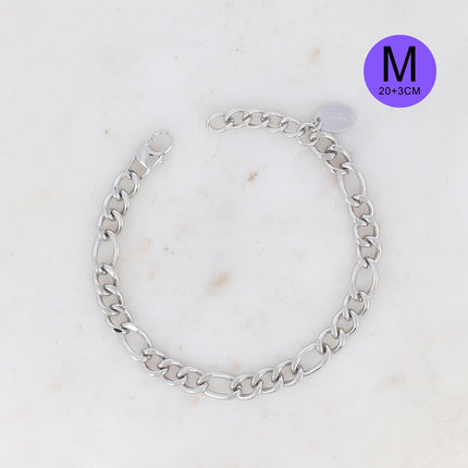 Bracelet Sam M - UNISEX - maille figaro 23 cm