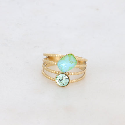 Bague Lolita - 4 rangs striés avec cristaux Swarovski®