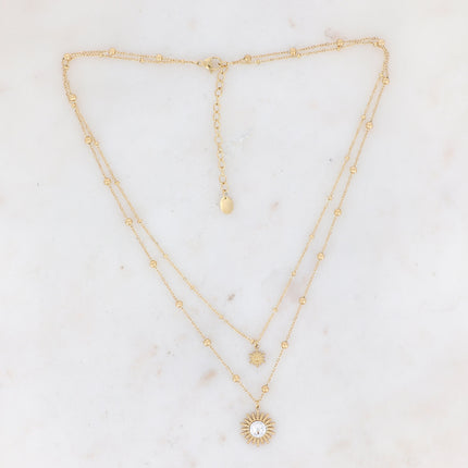 Collier Dao - soleil, boules, cristal pp30