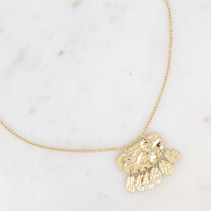 Collier Louna - pendentif graphique martelé