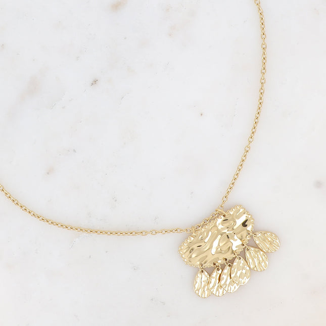 Louna Necklace - Hammered Graphic Pendant