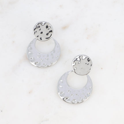 Boucles pendantes - formes rondes martelées