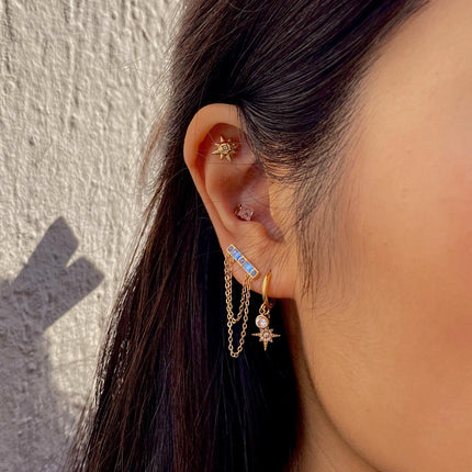 Piercing avec oxyde de zirconium carré