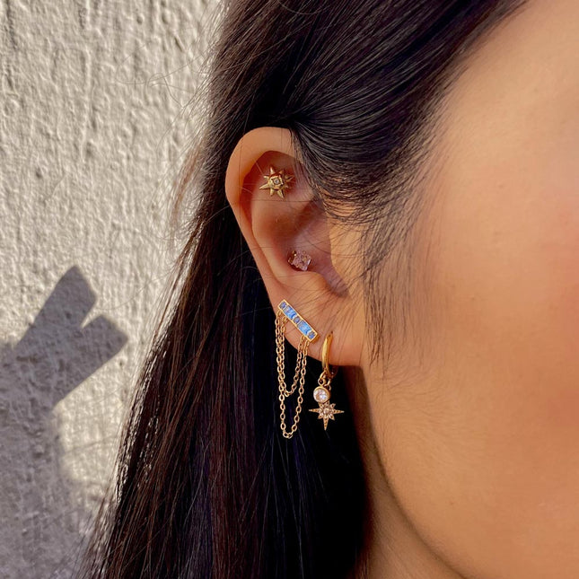 Piercing avec oxyde de zirconium carré