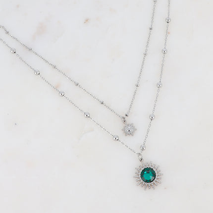 Collier Dao - soleil, boules, cristal pp30