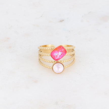 Bague Lolita - 4 rangs striés avec cristaux Swarovski®