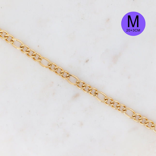 Sam bracelet M - UNISEX - figaro mesh 23 cm