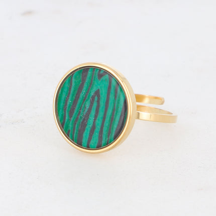 Bague Maxine - pierre naturelle ronde