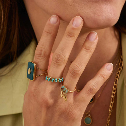 Bague Seth - petites pierres naturelles