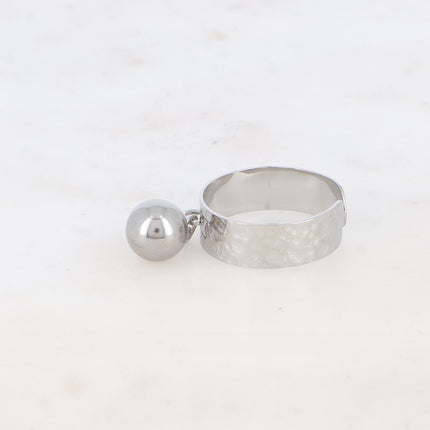 Bague Badia - martelée avec pampille boule