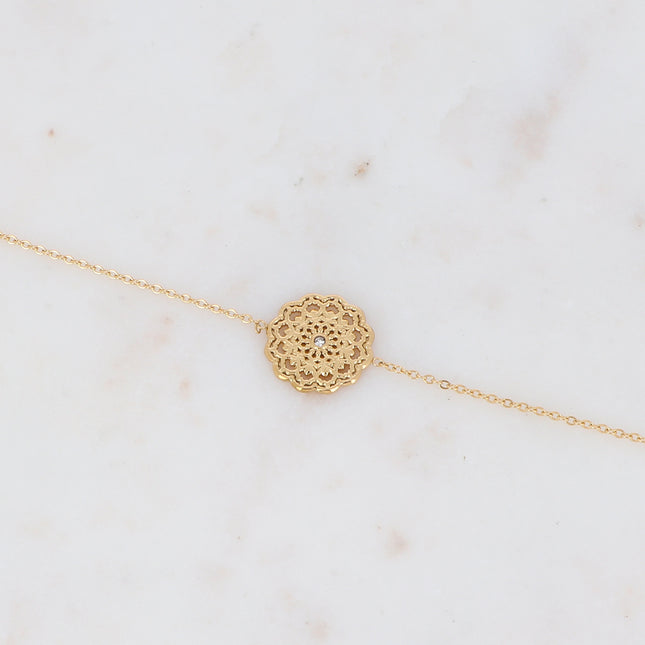 Bracelet Timothée avec rosace et zirconium