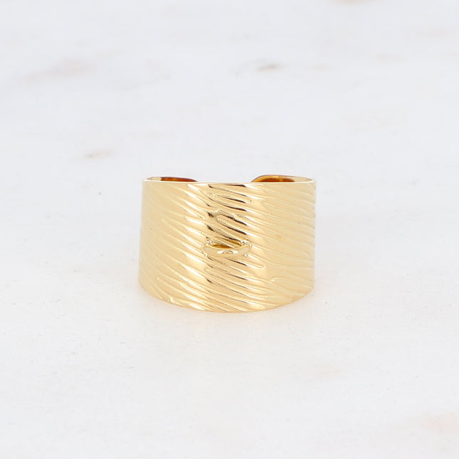 Bague Jake L - large effet zébré