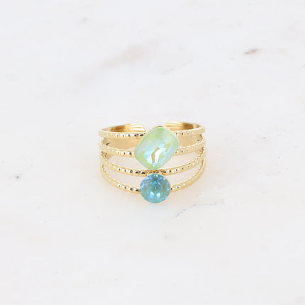 Bague Lolita - 4 rangs striés avec cristaux Swarovski®