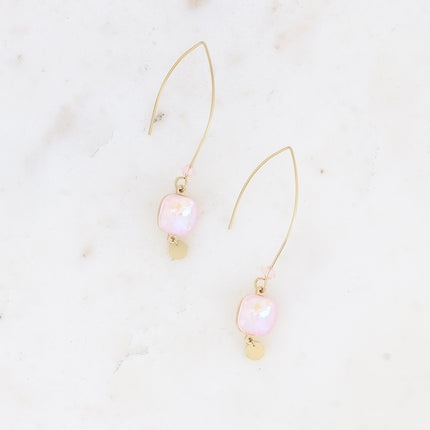 Boucles pendantes Aléa - cristaux 10 mm et toupie