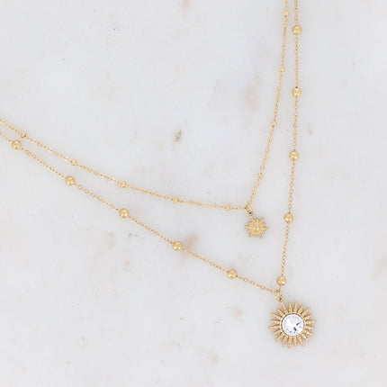 Collier Dao - soleil, boules, cristal pp30