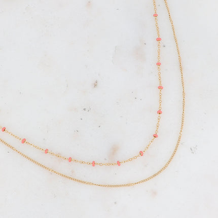 Collier Dua - 2 rangs avec perles émaillées