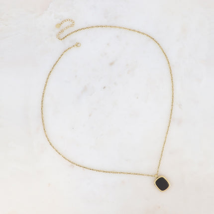 Long collier - pierre naturelle rectangulaire