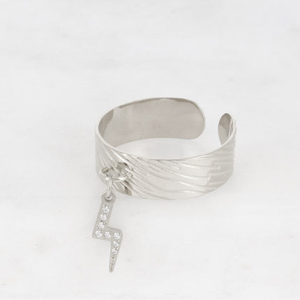 Bague Flash - éclair et oxydes de zirconium
