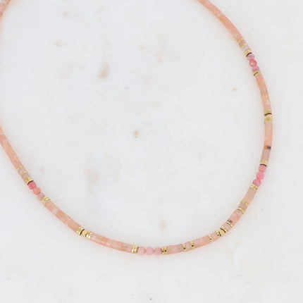 Collier Cybelle doré - pierres naturelles