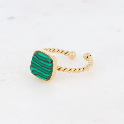 Bague Chloefina - pierre naturelle carrée
