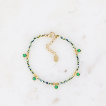Bracelet Victoire - pâtes de verre et cristaux ronds