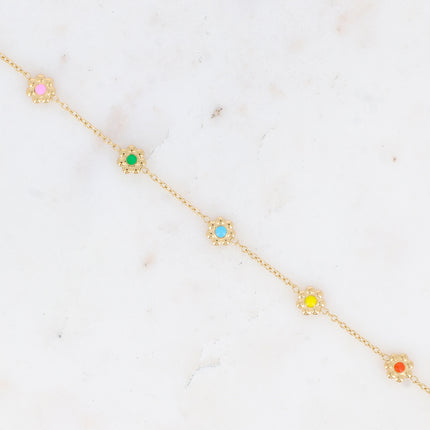 Bracelet Margueritine - fleurs et émail