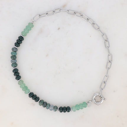 Austyn Necklace - Oval Link and Natural Stones