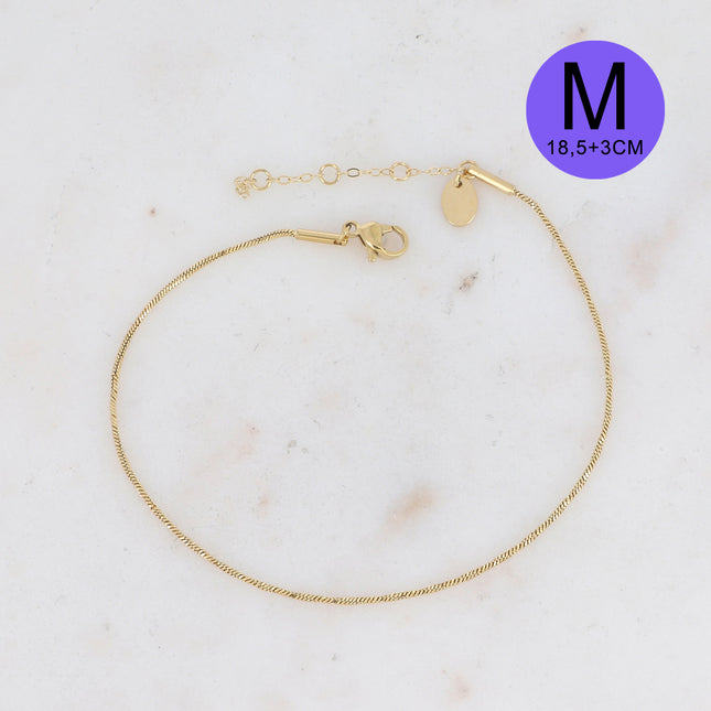 Arial M Bracelet - UNISEX - fine twisted link 21.5 cm