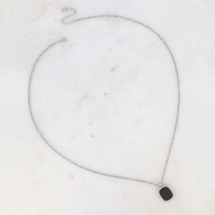 Long collier - pierre naturelle rectangulaire