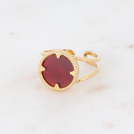 Bague Oria avec pierre naturelle ronde