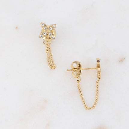 Boucles Florie trèfle avec zirconium