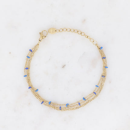 Bracelet 3 rangs Frédérique avec perles émaillées