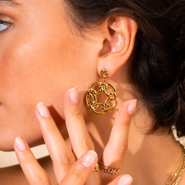 Assen stud earrings - openwork rosette